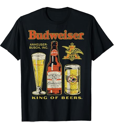 Amazon.com: Budweiser mens Classic Budweiser Can Label T Shirt
